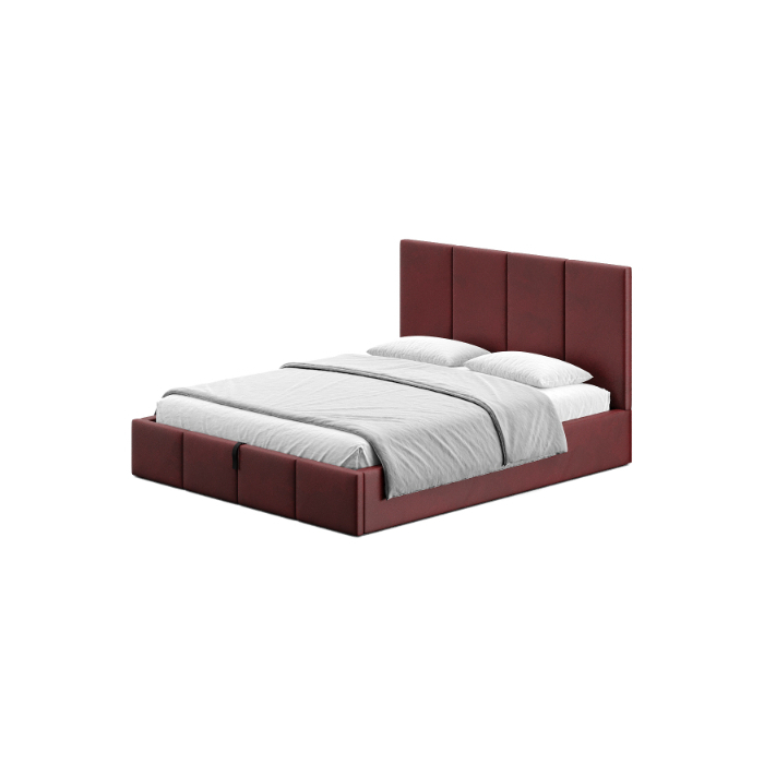 Doppelbett Bordeaux mit Stoffbezug